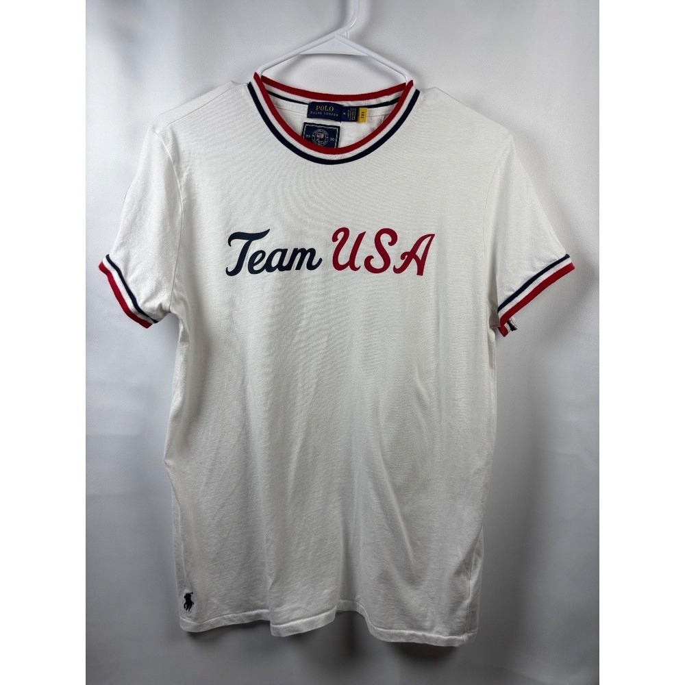 Polo Ralph Lauren Women's Team USA Ringer 2020 Paralympic White M Graphic Tee